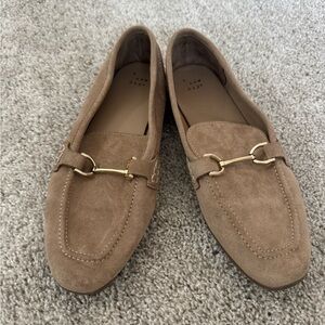 a new day Taupe Suede Loafers with Gold Bit